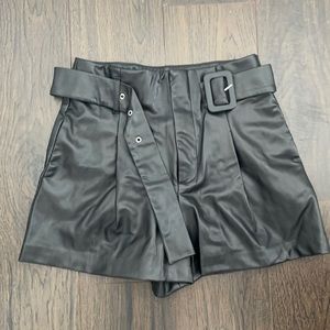 Zara leather shorts